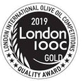 Gold award badge from the London International Olive Oil Competition 2019