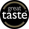 Great Taste logo on a black background